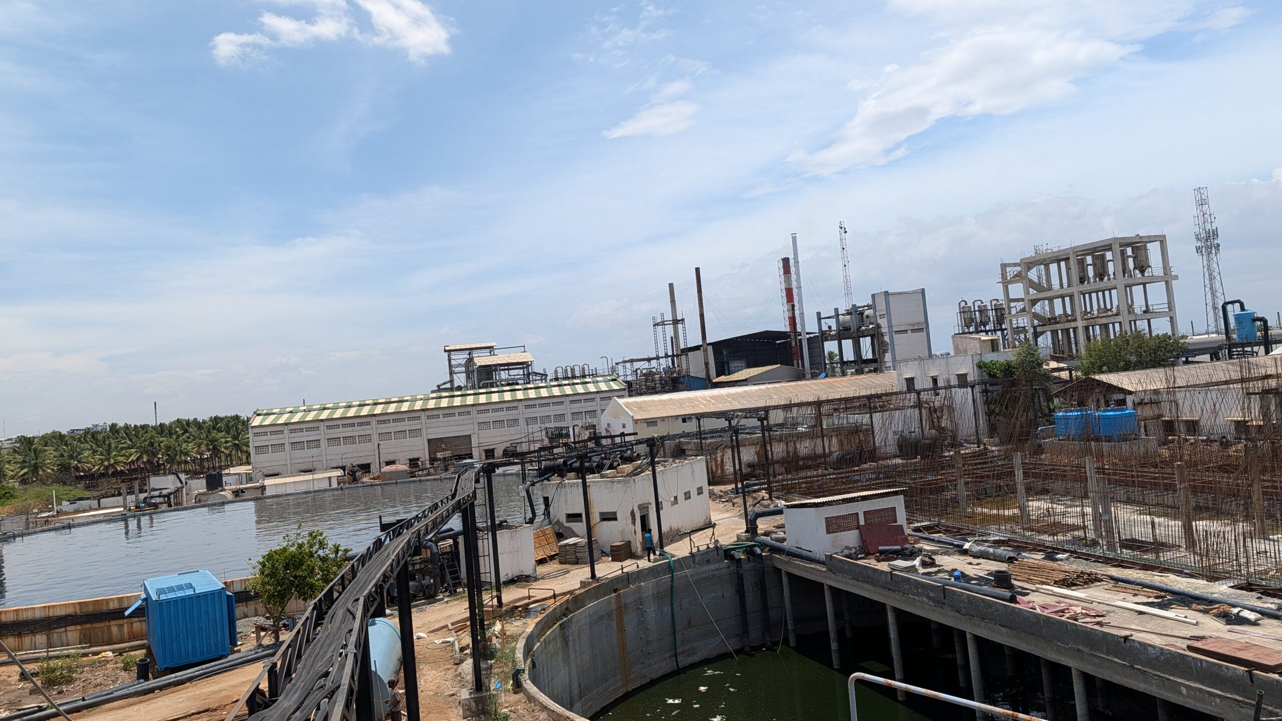 Veerapandi Common Effluent Treatment Plant in Tiruppur during a journalist field visit
