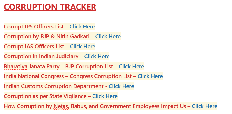 Corruption Tracker of India
