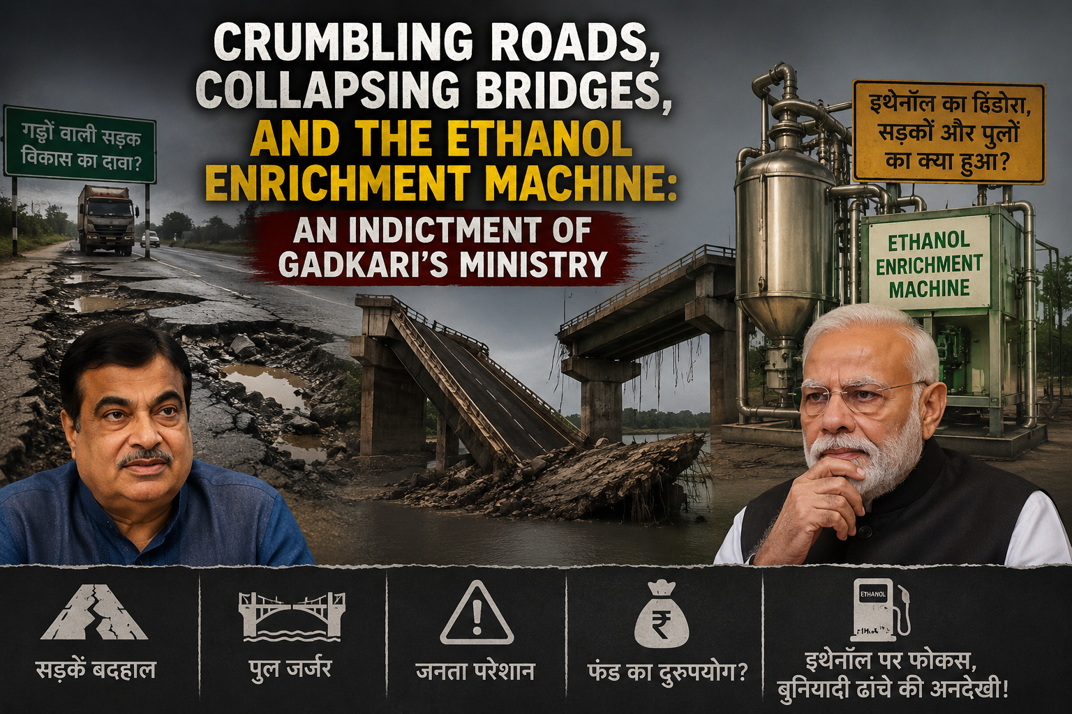 Crumbling Roads, Collapsing Bridges, and the Ethanol Enrichment Machine: An Indictment of Gadkari's Ministry