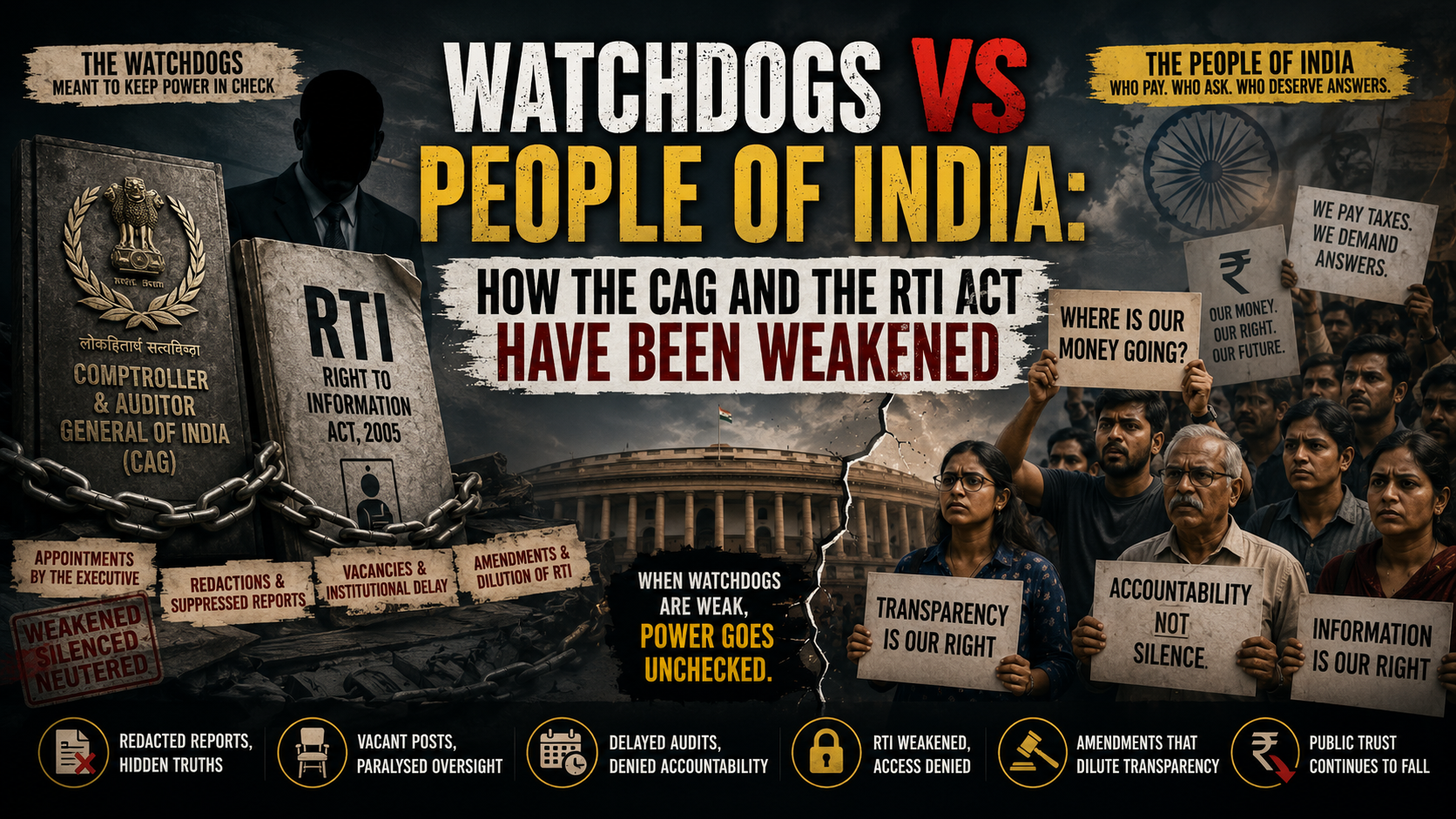 Watchdogs on a Leash: How the CAG and the RTI Act Have Been Weakened Since 2014